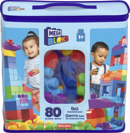Mega Bloks Velký pytel kostek - modrý (80)