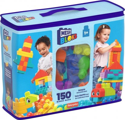 Mega Bloks Pořádně velký pytel kostek - modrý (150)