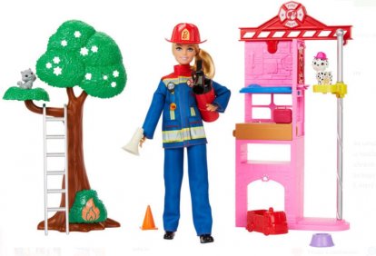 Mattel BRB HASIČSKÁ STANICE S PANENKOU