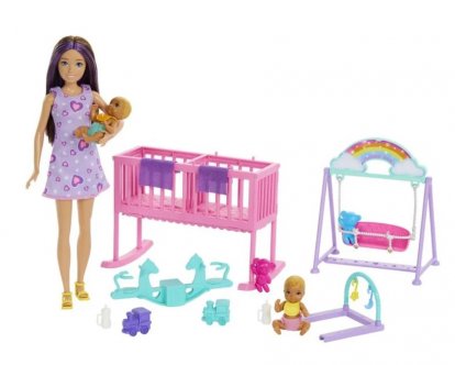 Mattel Barbie CHŮVA S DVOJČATY HERNÍ SET