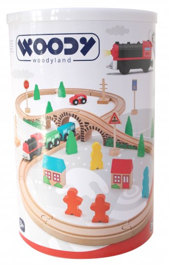 Woody Vláčkodráha osmička s elektrickou mašinkou