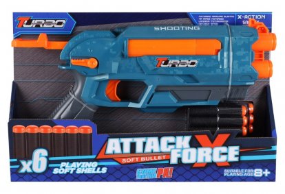 Alltoys Blaster Turbo + 6 ks nábojů