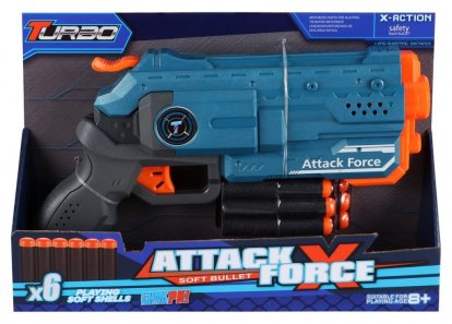 Alltoys Blaster Turbo Attack Force + 6 ks nábojů