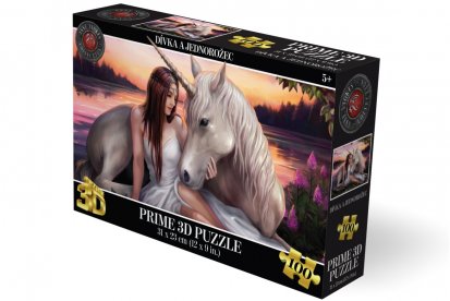Puzzle 3D - Dívka a jednorožec