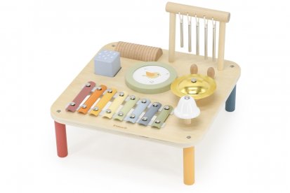 Viga Dřevěný stolek s hudebními nástroji