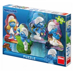 Dino Puzzle Šmoulové 3: Hrdinové 4x54